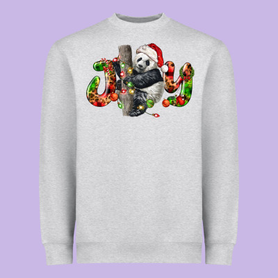 Panda Joy Christmas Heavyweight Sweatshirt Designed By Lillyallendesigns