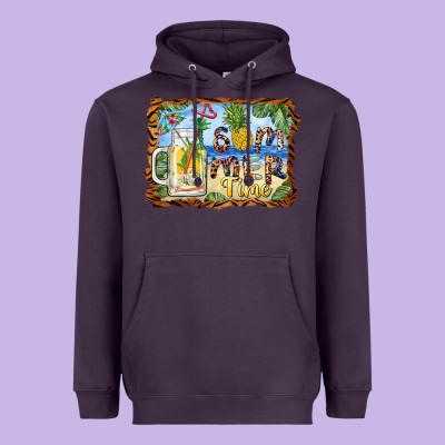 Summer Time Pineapple And  Beach Heavyweight Hoodie Designed By Barkaloodesign