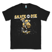 Black skate or die funny skeleton skating skater halloween costume Classic Tee - longCreatives