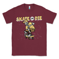 Burgundy skate or die funny skeleton skating skater halloween costume Classic Tee - longCreatives