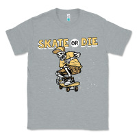 Heather Grey skate or die funny skeleton skating skater halloween costume Classic Tee - longCreatives
