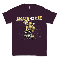 Plum skate or die funny skeleton skating skater halloween costume Classic Tee - longCreatives