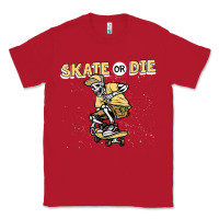 Red skate or die funny skeleton skating skater halloween costume Classic Tee - longCreatives
