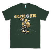 Sports Green skate or die funny skeleton skating skater halloween costume Classic Tee - longCreatives