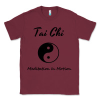Burgundy Tai Chi T, Meditation In Motion, Martial Arts Gift Classic Tee - longCreatives