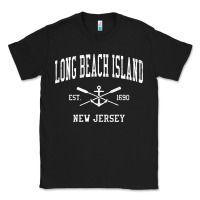 Long Beach Island Nj Vintage Crossed Oars & Boat Anchor Spor Classic Tee | Teevron