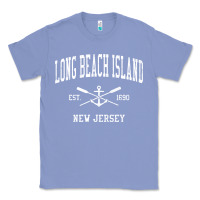 Colony Blue Long Beach Island NJ Vintage Crossed Oars & Boat Anchor Spor Classic Tee - longCreatives