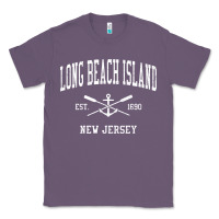 Lavender Long Beach Island NJ Vintage Crossed Oars & Boat Anchor Spor Classic Tee - longCreatives