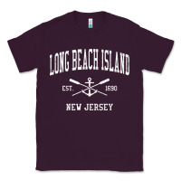 Plum Long Beach Island NJ Vintage Crossed Oars & Boat Anchor Spor Classic Tee - longCreatives