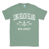 Sage Long Beach Island NJ Vintage Crossed Oars & Boat Anchor Spor Classic Tee - longCreatives