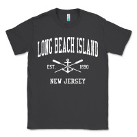 Smoke Long Beach Island NJ Vintage Crossed Oars & Boat Anchor Spor Classic Tee - longCreatives