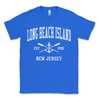 True Royal Long Beach Island NJ Vintage Crossed Oars & Boat Anchor Spor Classic Tee - longCreatives