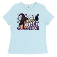 Baby Blue 100% That Witch Black Afro Witch Ladies Tee - texasbilliewilder