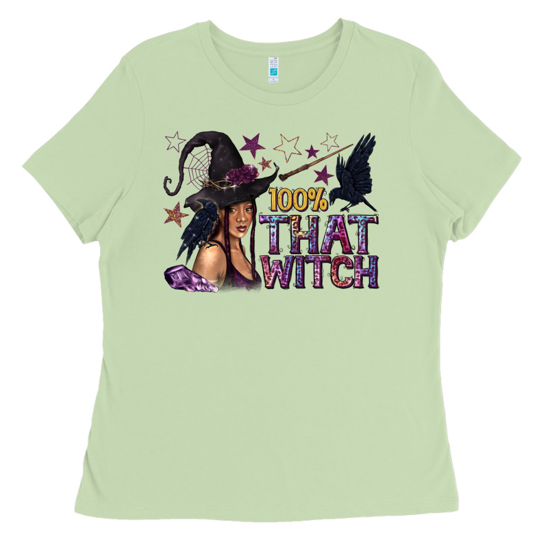 100% That Witch Black Afro Witch Ladies Tee by texasbilliewilder | Teevron