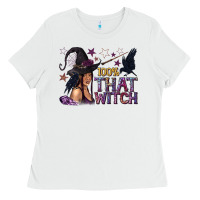 White 100% That Witch Black Afro Witch Ladies Tee - texasbilliewilder