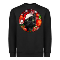 Black christmas bombay cat Heavyweight Sweatshirt - LillyAllenDesigns