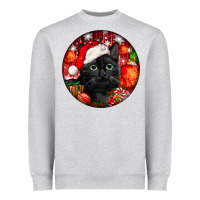 Heather Grey christmas bombay cat Heavyweight Sweatshirt - LillyAllenDesigns