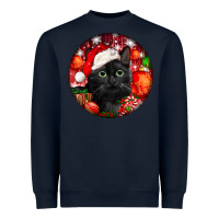 Navy christmas bombay cat Heavyweight Sweatshirt - LillyAllenDesigns