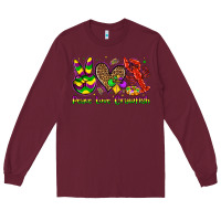 Burgundy peace love crawfish olivia Long Sleeve Tee - OliviaCreatesArt