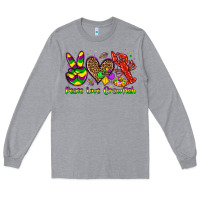 Heather Grey peace love crawfish olivia Long Sleeve Tee - OliviaCreatesArt