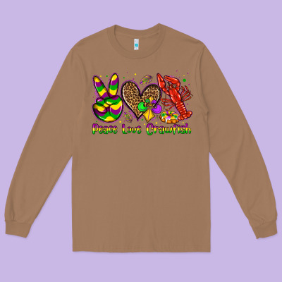 Peace Love Crawfish Olivia Long Sleeve Tee Designed By Oliviacreatesart