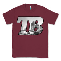 Burgundy TB Tampa Bay City Skyline of Tampa Bay, Florida Classic Tee - longCreatives