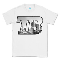 White TB Tampa Bay City Skyline of Tampa Bay, Florida Classic Tee - longCreatives