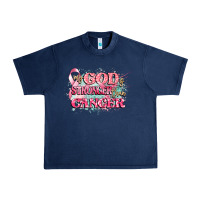 Navy my god is stronger than cancer Urban Heavy Tee - CowGirlArtShop