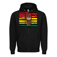 Black Juneteenth American flag Zipper Hoodie - Artiststas