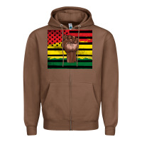 Chestnut Juneteenth American flag Zipper Hoodie - Artiststas