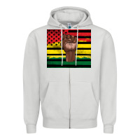 Dove Grey Juneteenth American flag Zipper Hoodie - Artiststas