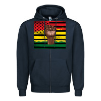 Navy Juneteenth American flag Zipper Hoodie - Artiststas