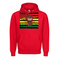 Red Juneteenth American flag Zipper Hoodie - Artiststas