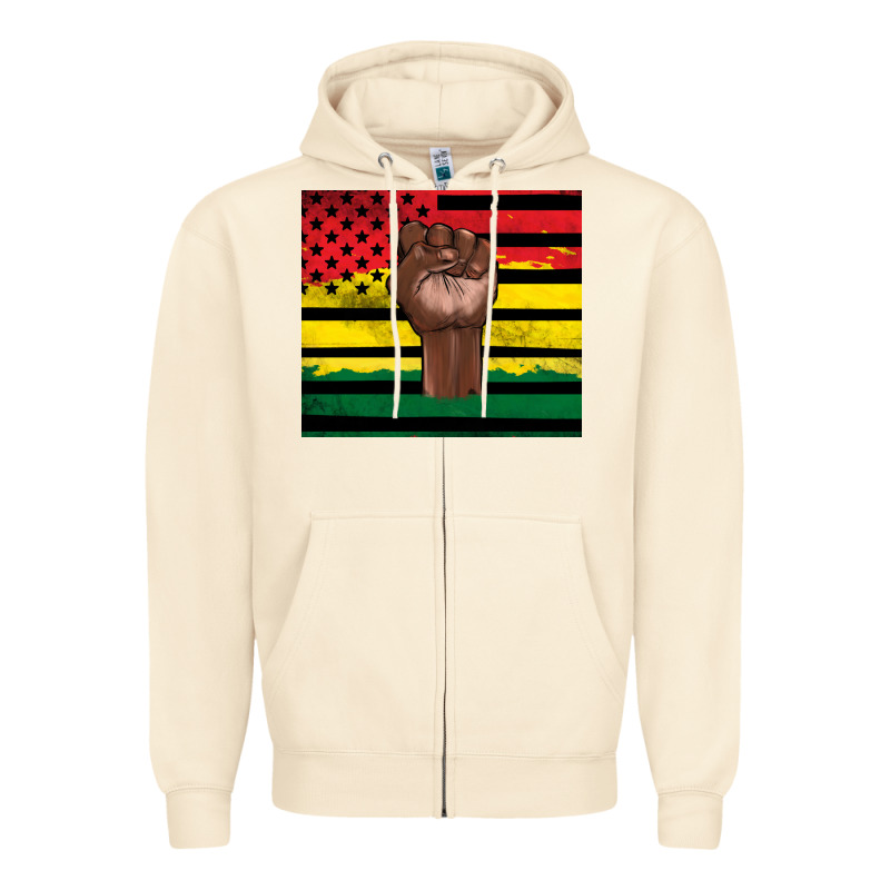 Juneteenth American Flag Zipper Hoodie by Artiststas | Teevron