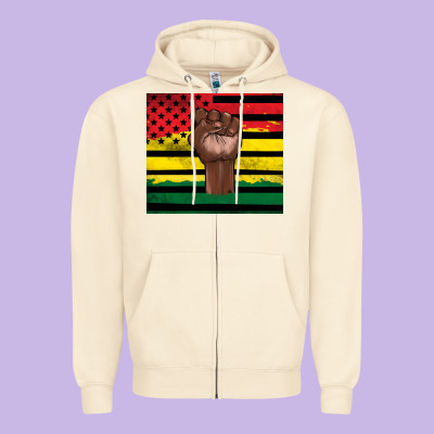 Juneteenth American Flag Zipper Hoodie Designed By Artiststas