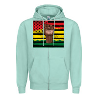 Seafoam Juneteenth American flag Zipper Hoodie - Artiststas