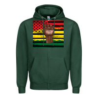 Sports Green Juneteenth American flag Zipper Hoodie - Artiststas