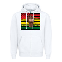 White Juneteenth American flag Zipper Hoodie - Artiststas