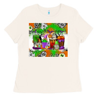 Bone Halloween Coffee Cups Ladies Tee - texasbilliewilder