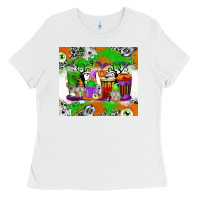 White Halloween Coffee Cups Ladies Tee - texasbilliewilder