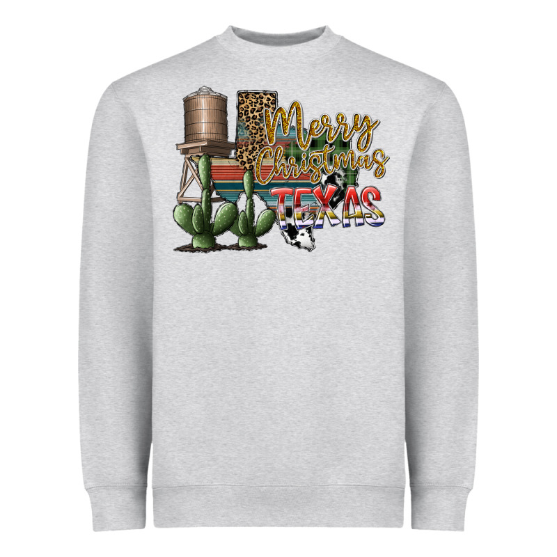 Merry Christmas Texas Heavyweight Sweatshirt by SublimationCraftShop | Teevron
