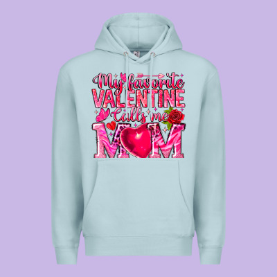 My Favorite Valentine Calls Me Premium Hoodie Designed By Cowhidedigitalart
