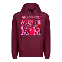 Burgundy My Favorite Valentine Calls Me Premium Hoodie - CowhideDigitalArt
