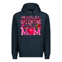Navy My Favorite Valentine Calls Me Premium Hoodie - CowhideDigitalArt
