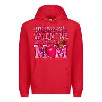 Red My Favorite Valentine Calls Me Premium Hoodie - CowhideDigitalArt