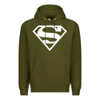 Army Green Supergirl White & Pink Shield Premium Hoodie - longCreatives