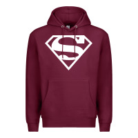 Burgundy Supergirl White & Pink Shield Premium Hoodie - longCreatives