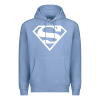 Colony Blue Supergirl White & Pink Shield Premium Hoodie - longCreatives