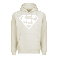 Oatmeal Heather Supergirl White & Pink Shield Premium Hoodie - longCreatives
