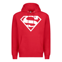Red Supergirl White & Pink Shield Premium Hoodie - longCreatives
